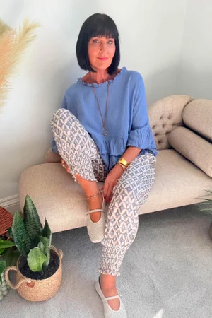 Ren Tiles of Marrakesh X Ali Ash Shirring Cuff Pant